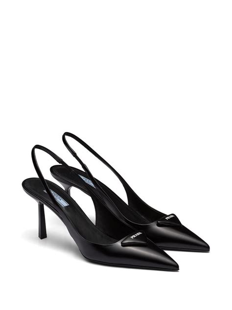 prada logo-plaque slingback pumps|Prada Logo Patent Slingback Pump (Women) .